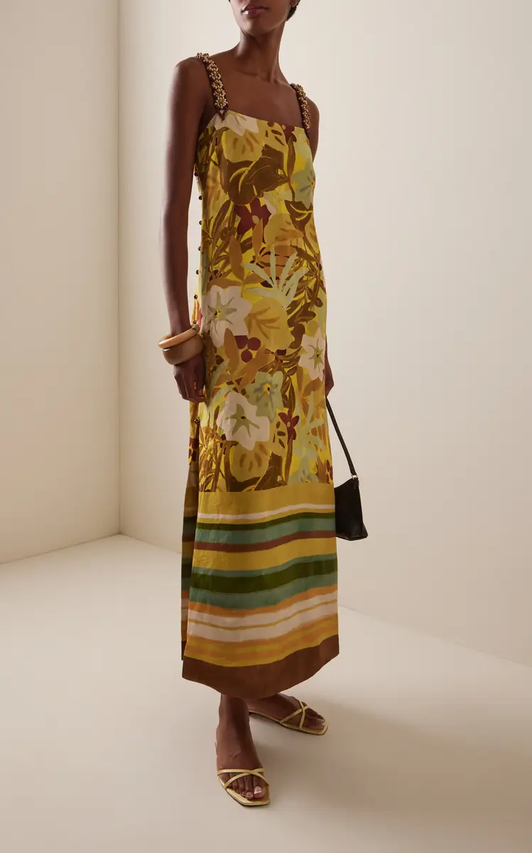 ALÉMAIS Printed Linen-Blend Maxi Dress | Thumbnail 3 ALÉMAIS Printed Linen-Blend Maxi Dress | Thumbnail 3