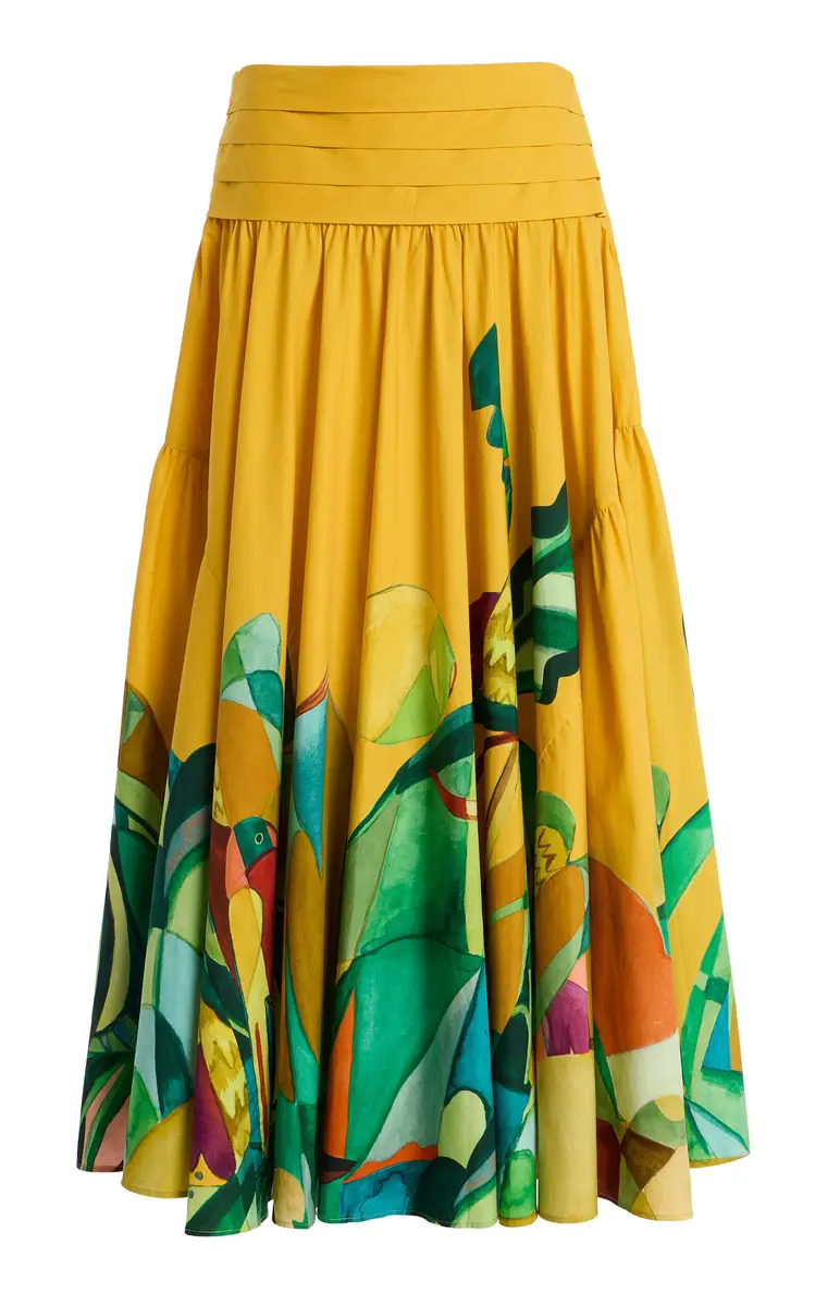 ALÉMAIS Mokshini Printed Organic Cotton Midi Skirt | Image 1 ALÉMAIS Mokshini Printed Organic Cotton Midi Skirt | Image 1