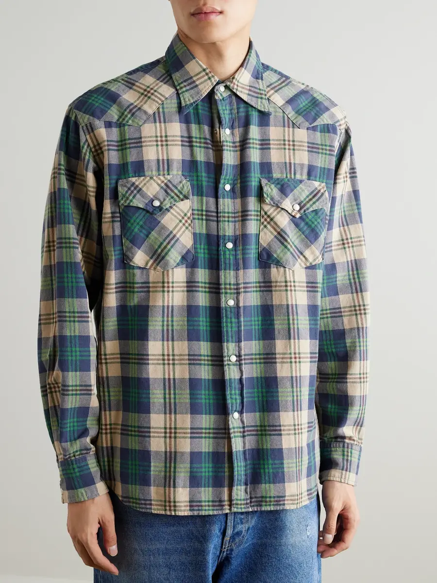 KAPITAL Columbia Checked Cotton-Flannel Western Shirt - Men | Thumbnail 3 KAPITAL Columbia Checked Cotton-Flannel Western Shirt - Men | Thumbnail 3