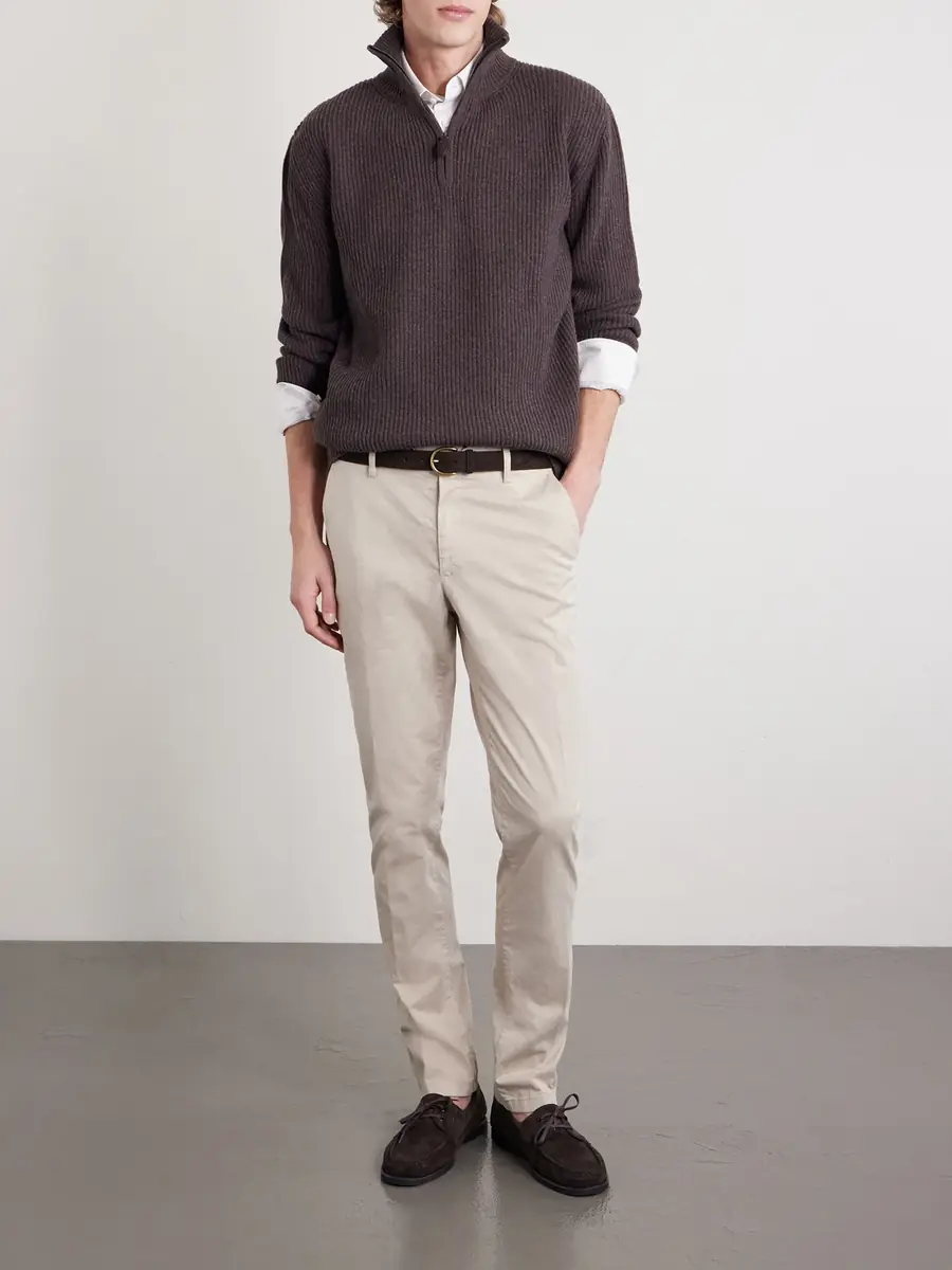 Canali Tapered Cotton-Blend Twill Chinos - Men | Thumbnail 2