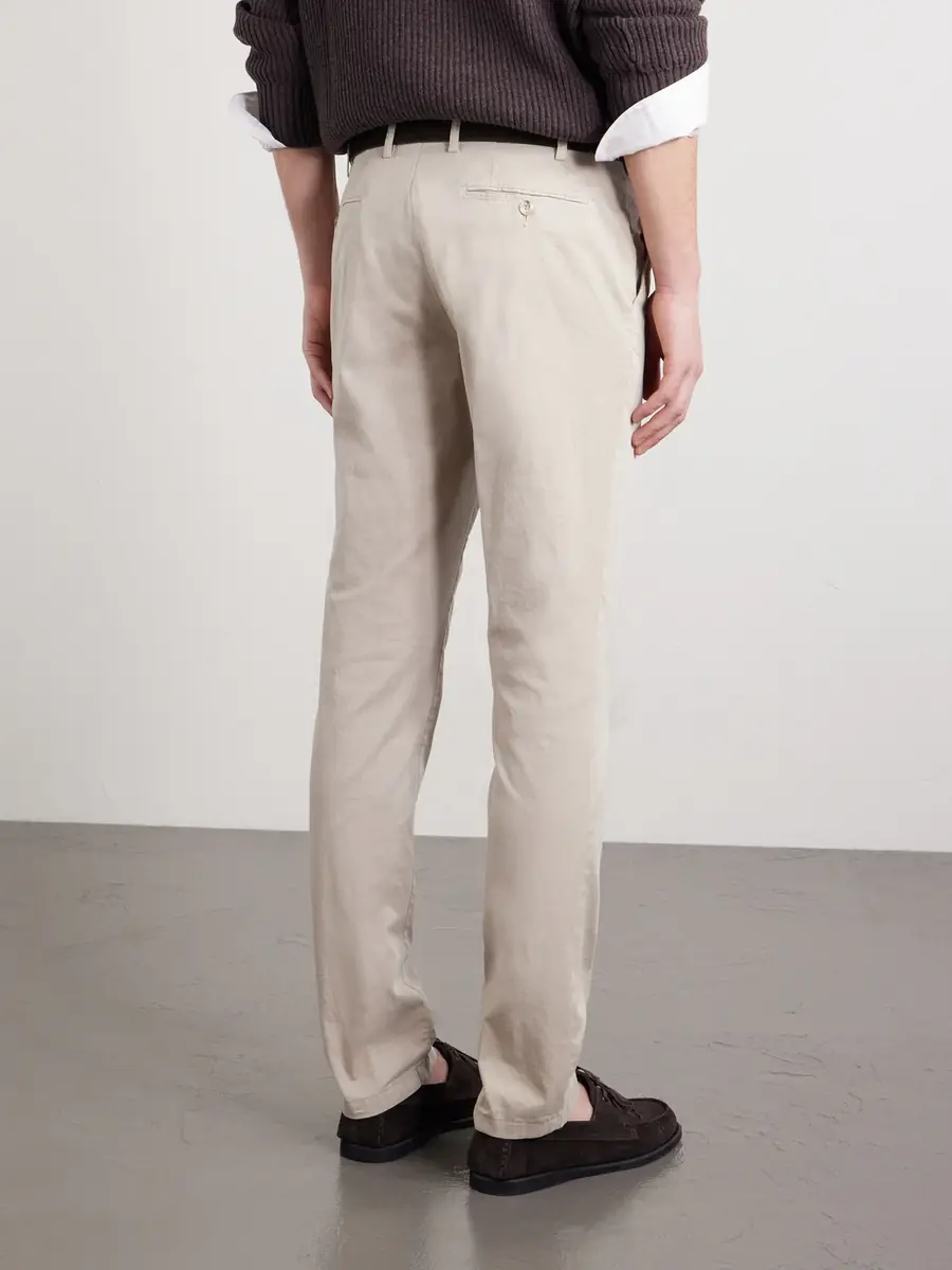 Canali Tapered Cotton-Blend Twill Chinos - Men | Thumbnail 4