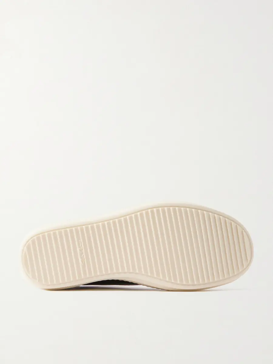 Rick Owens Suede-Trimmed Leather Sneakers - Men | Thumbnail 3 Rick Owens Suede-Trimmed Leather Sneakers - Men | Thumbnail 3