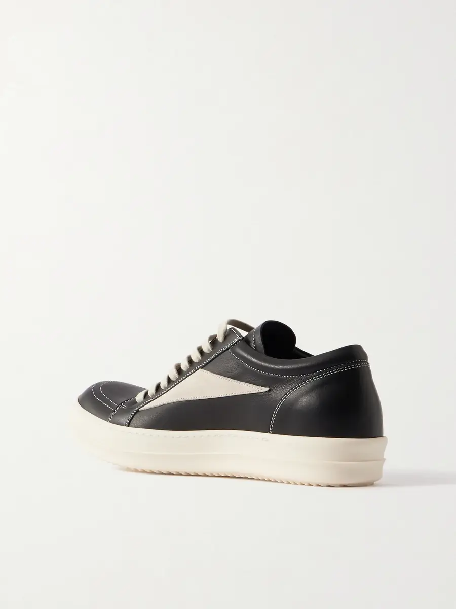 Rick Owens Suede-Trimmed Leather Sneakers - Men | Thumbnail 4 Rick Owens Suede-Trimmed Leather Sneakers - Men | Thumbnail 4