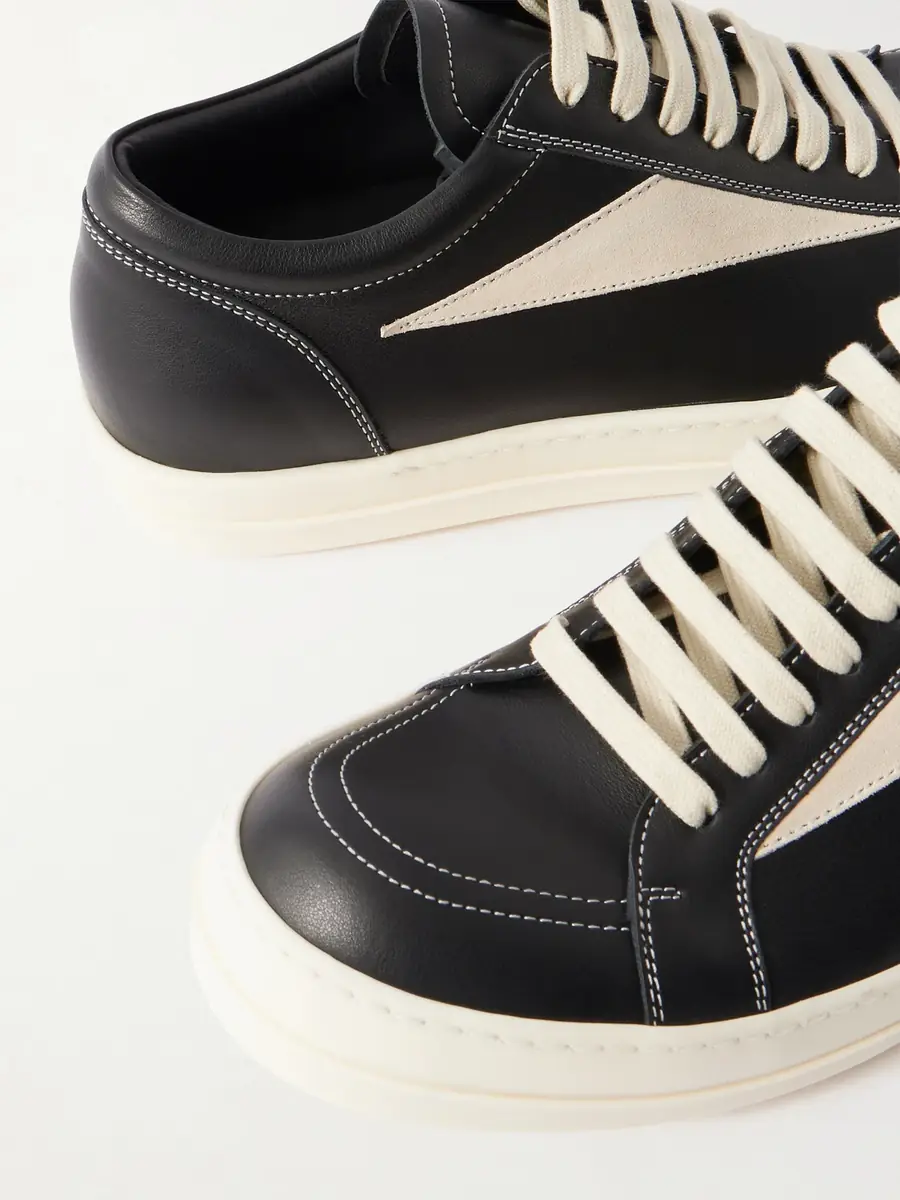Rick Owens Suede-Trimmed Leather Sneakers - Men | Thumbnail 5 Rick Owens Suede-Trimmed Leather Sneakers - Men | Thumbnail 5