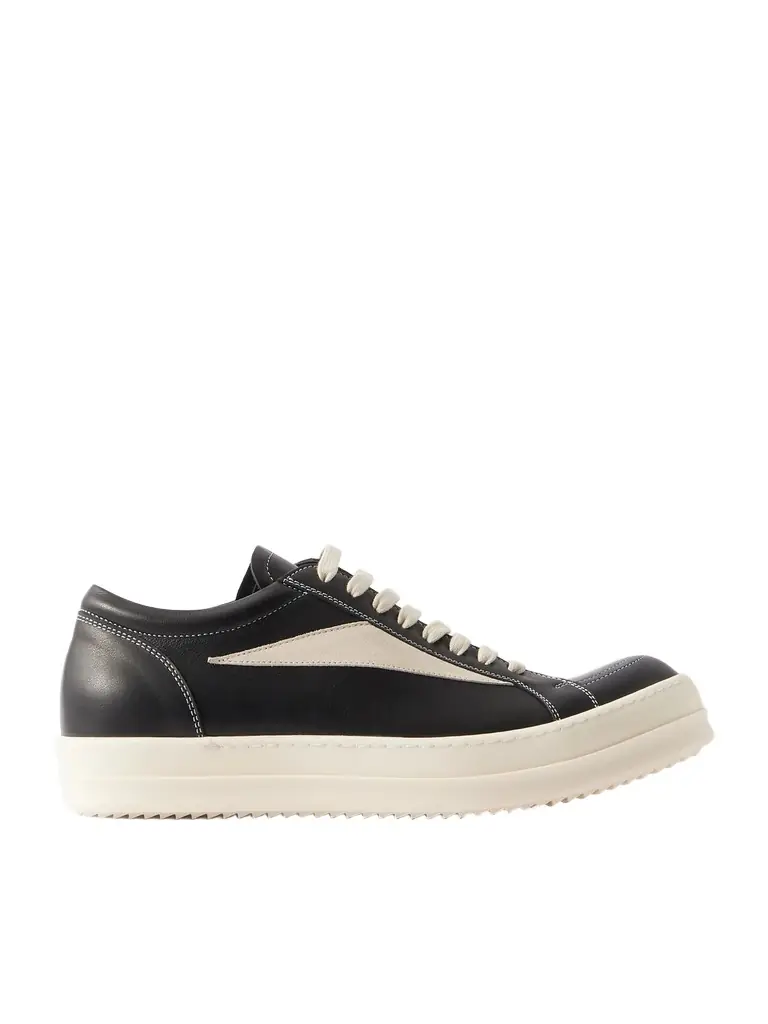 Suede-Trimmed Leather Sneakers - Men Suede-Trimmed Leather Sneakers - Men