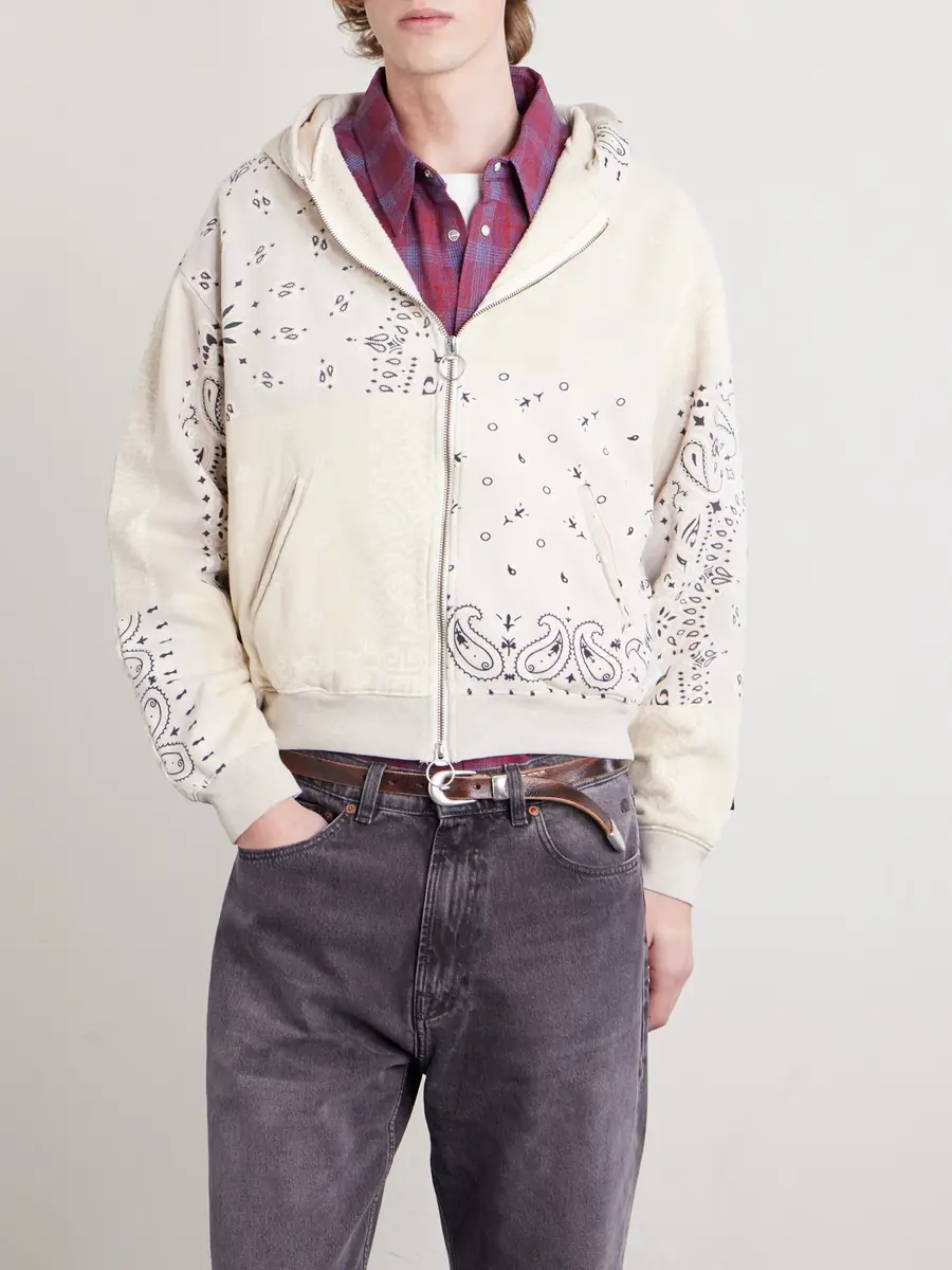 KAPITAL Panelled Bandana-Print Cotton-Jersey and Quilted Shell Hoodie - Men | Thumbnail 3 KAPITAL Panelled Bandana-Print Cotton-Jersey and Quilted Shell Hoodie - Men | Thumbnail 3