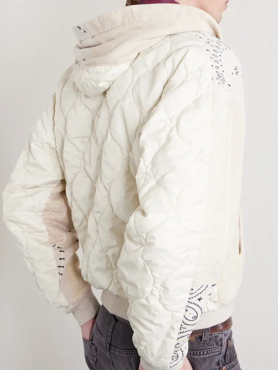 KAPITAL Panelled Bandana-Print Cotton-Jersey and Quilted Shell Hoodie - Men | Thumbnail 5 KAPITAL Panelled Bandana-Print Cotton-Jersey and Quilted Shell Hoodie - Men | Thumbnail 5