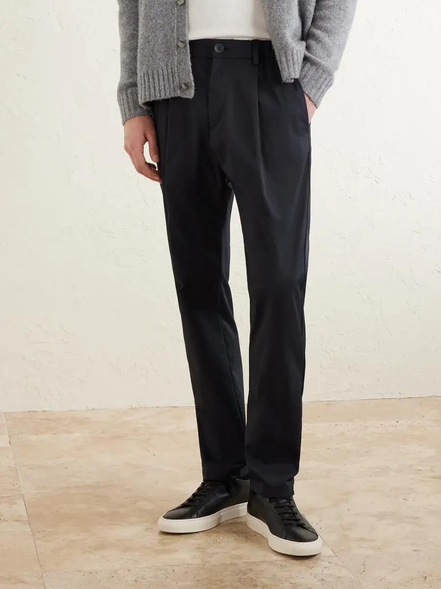 HERNO Tapered Pleated Stretch-Twill Trousers - Men | Thumbnail 3