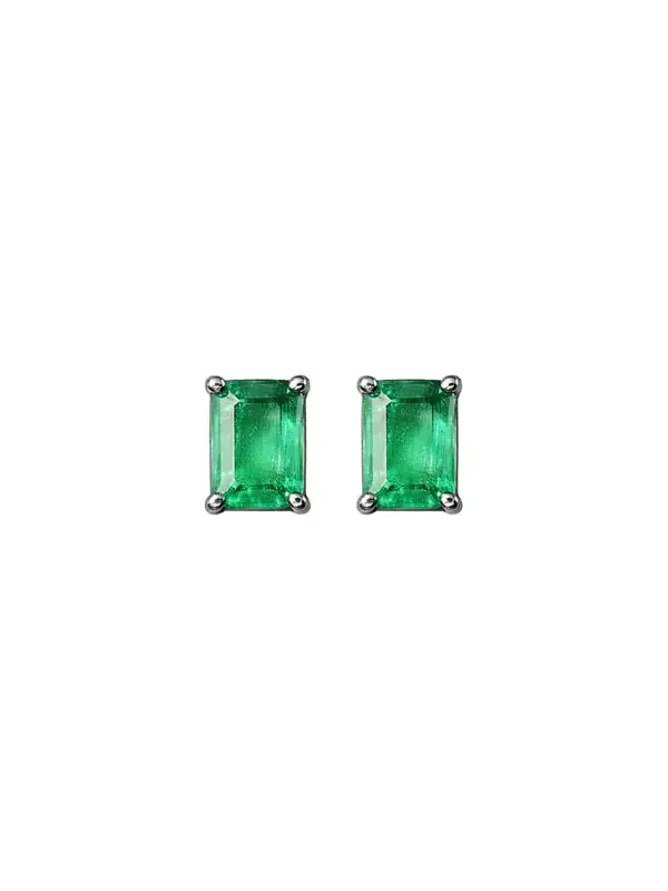 2.74ct Emerald 18K Gold Square Stud Earrings 2.74ct Emerald 18K Gold Square Stud Earrings