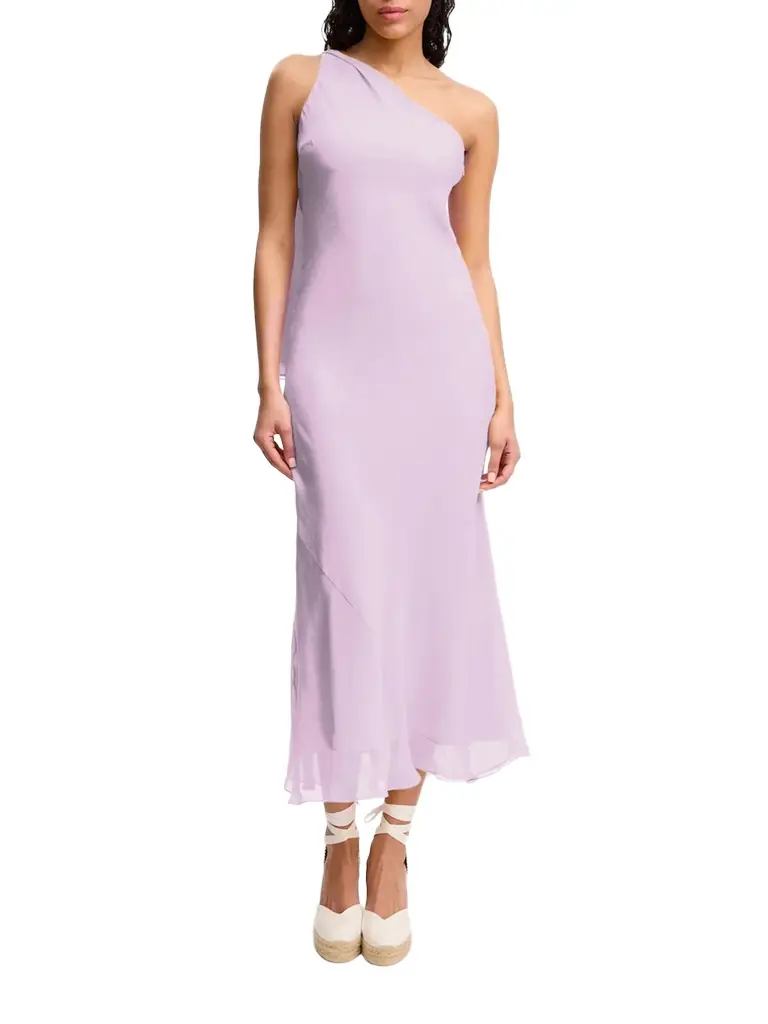ALEJANDRA ALONSO ROJAS One Shoulder Chiffon Midi Dress | Image 1 ALEJANDRA ALONSO ROJAS One Shoulder Chiffon Midi Dress | Image 1