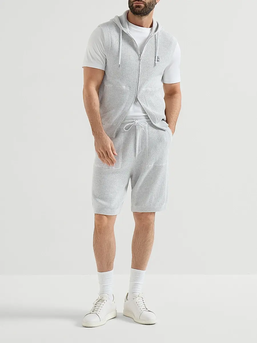 Brunello Cucinelli Men's Cotton English Rib Knit Bermuda Shorts | Thumbnail 6