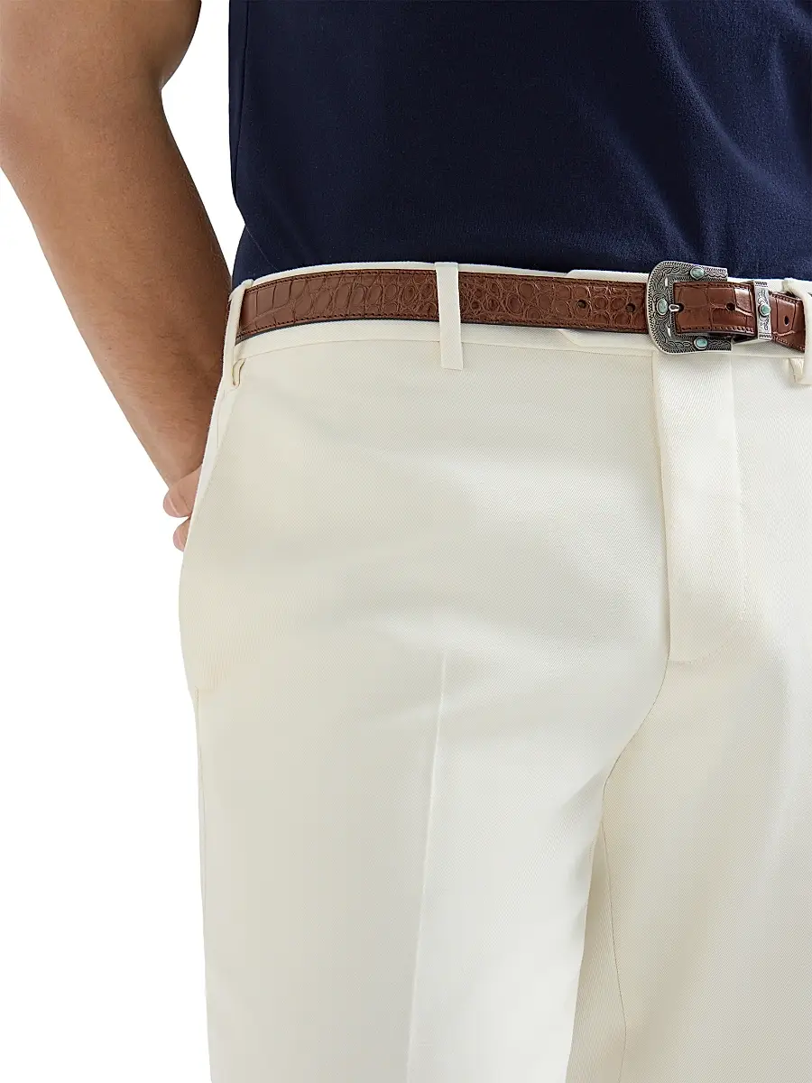 Brunello Cucinelli Men's Cotton and Virgin Wool Gabardine Italian Fit Trousers | Thumbnail 4 Brunello Cucinelli Men's Cotton and Virgin Wool Gabardine Italian Fit Trousers | Thumbnail 4
