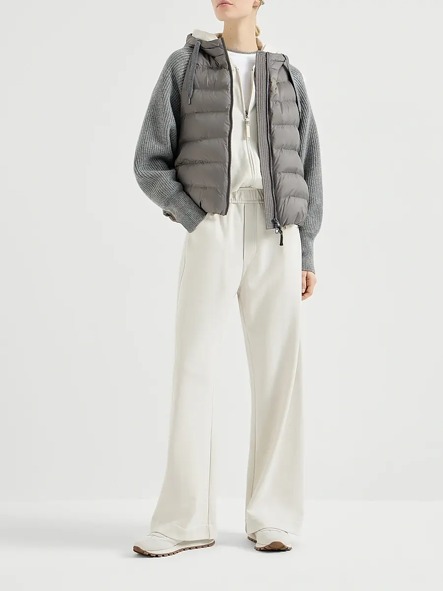 Brunello Cucinelli Women's Hooded Sweatshirt with Shiny Zipper Pull | Thumbnail 6 Brunello Cucinelli Women's Hooded Sweatshirt with Shiny Zipper Pull | Thumbnail 6