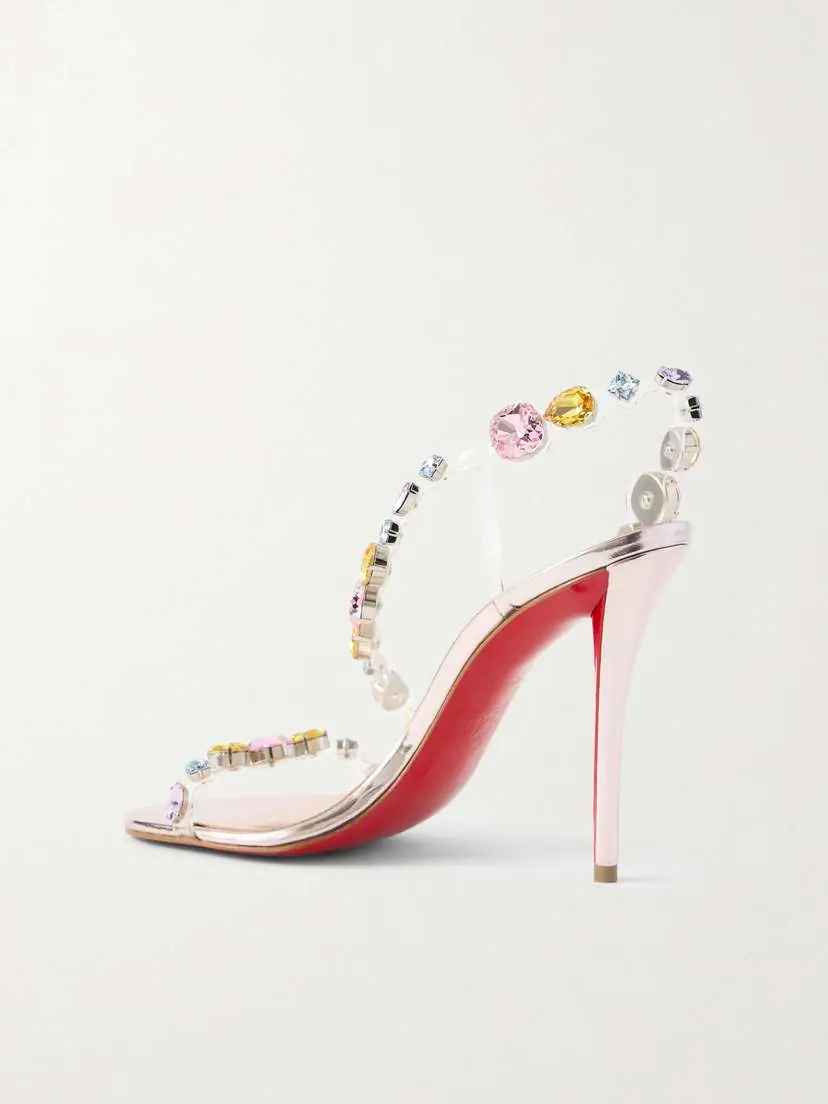 Christian Louboutin Rosa Z 100 Embellished Pvc Sandals | Thumbnail 3 Christian Louboutin Rosa Z 100 Embellished Pvc Sandals | Thumbnail 3