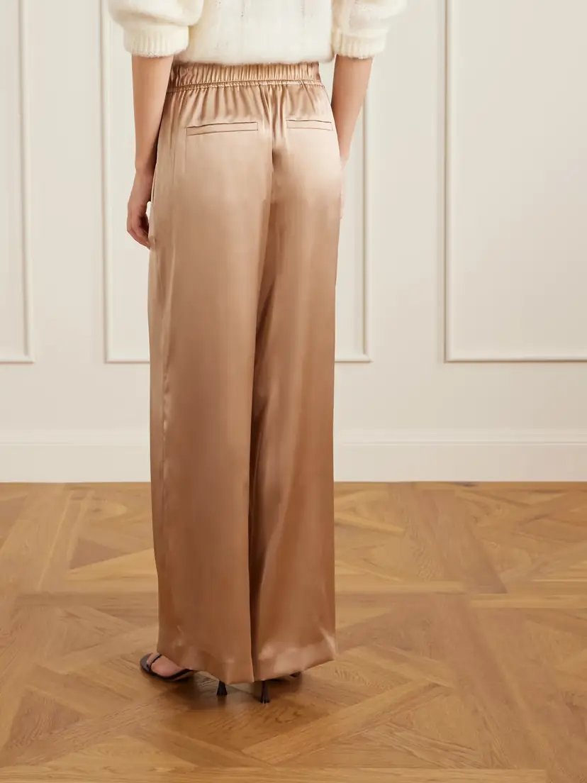 Brunello Cucinelli Stretch Silk-blend Satin Wide-leg Pants | Thumbnail 4 Brunello Cucinelli Stretch Silk-blend Satin Wide-leg Pants | Thumbnail 4