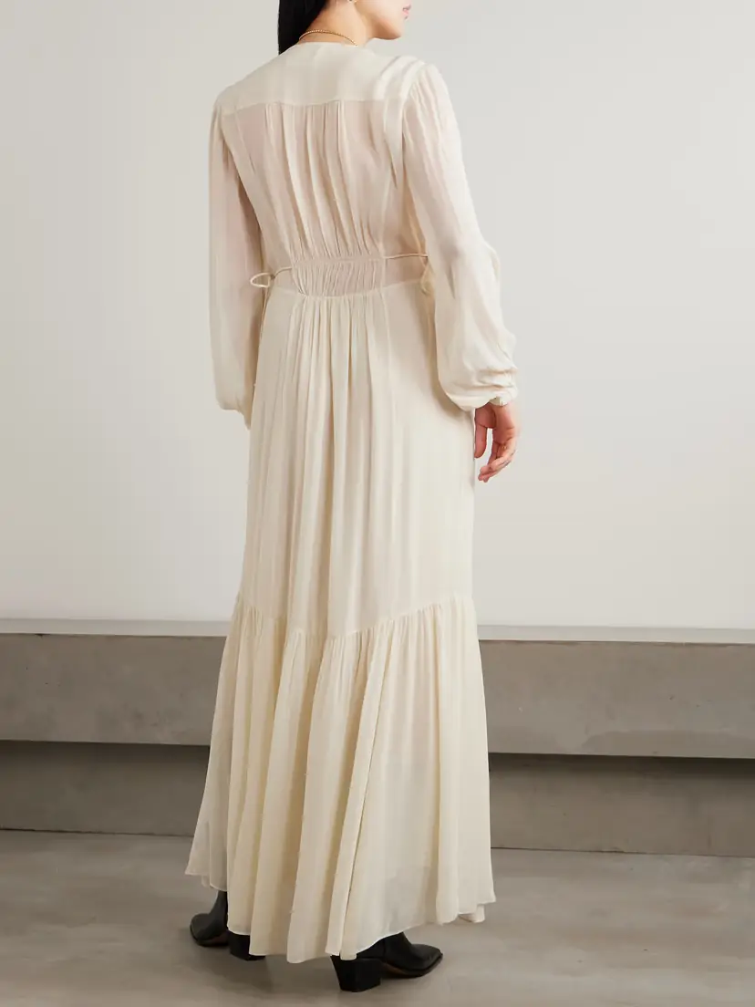 Marant Étoile Briane Gathered Georgette Maxi Dress | Thumbnail 3 Marant Étoile Briane Gathered Georgette Maxi Dress | Thumbnail 3