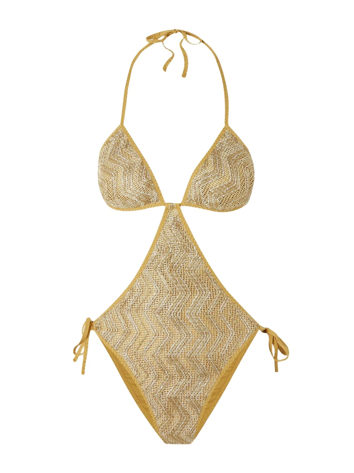 Mare Cutout Sequin-embellished Striped Metallic Crochet-knit Swimsuit Mare Cutout Sequin-embellished Striped Metallic Crochet-knit Swimsuit