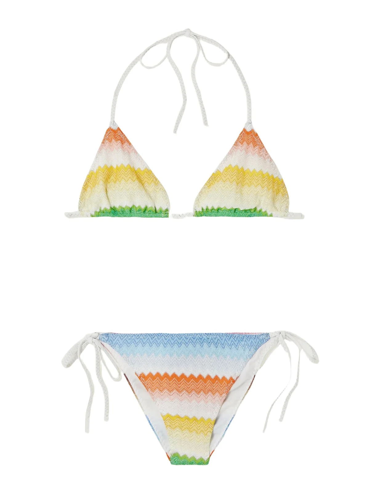 Mare Striped Metallic Crochet-knit Triangle Bikini Mare Striped Metallic Crochet-knit Triangle Bikini