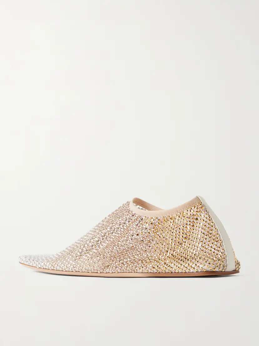 Christopher Esber Minette Ombré Crystal-embellished Mesh Ballet Flats | Thumbnail 3
