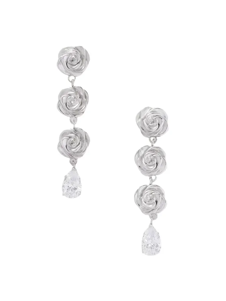 Magda Butrym Rhodium-plated Crystal Earrings | Image 1 Magda Butrym Rhodium-plated Crystal Earrings | Image 1