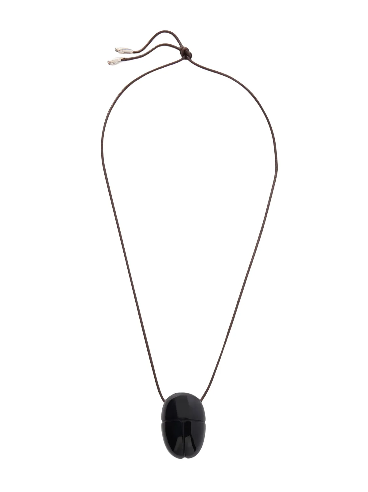 Scarab Silver Onyx Necklace