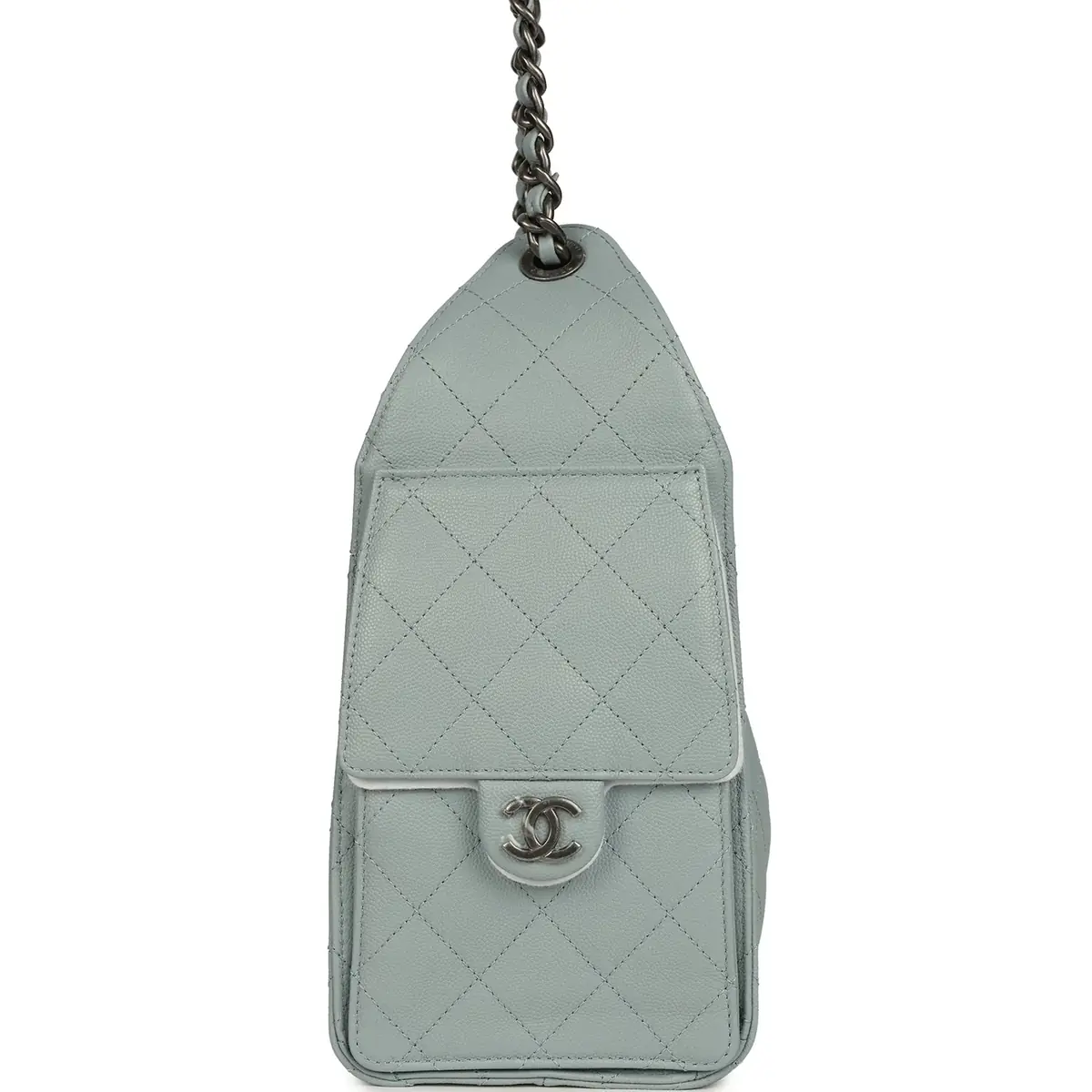 Chanel Chanel Mini 25 Hobo Bag Light Blue Caviar Aged Ruthenium Hardware | Thumbnail 3