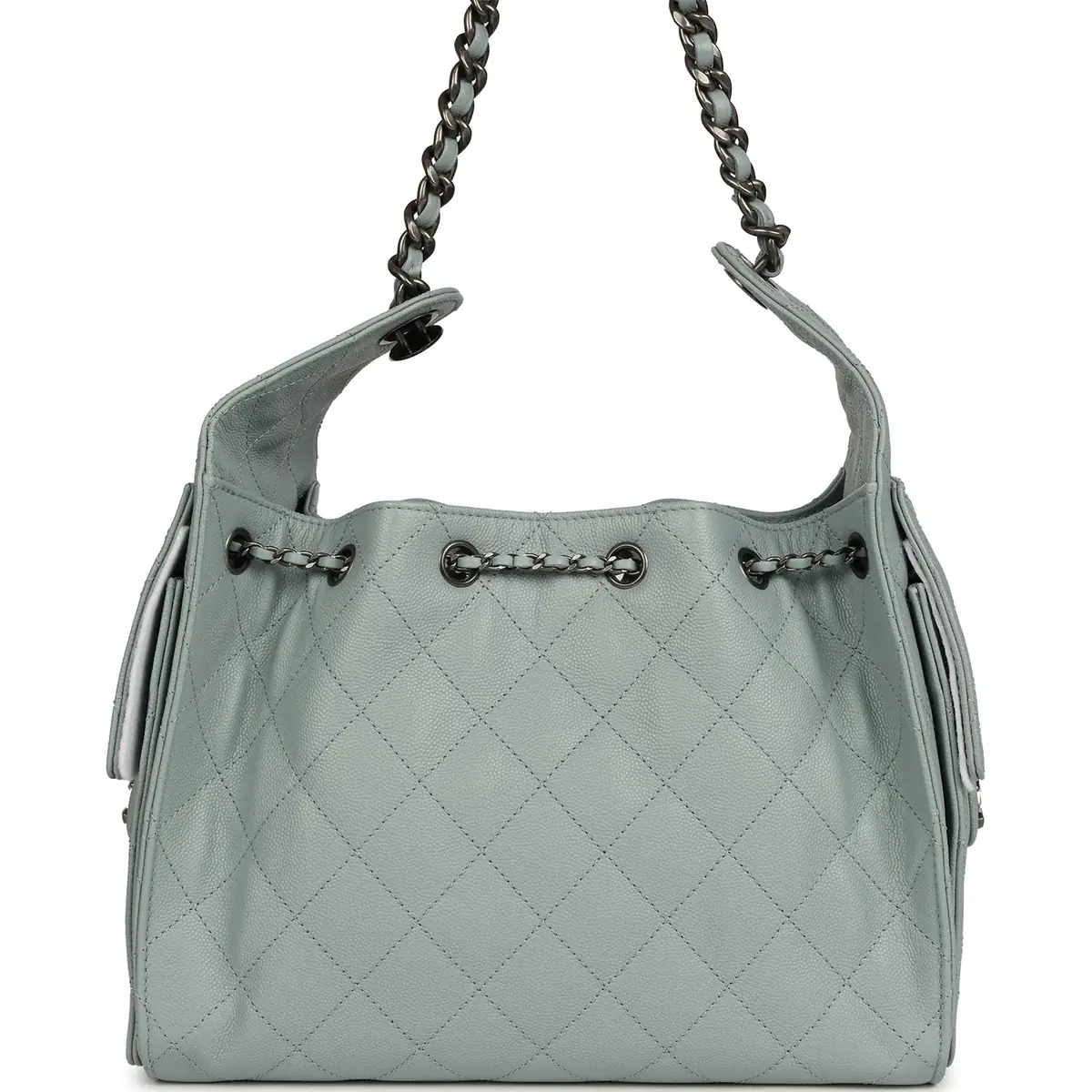 Chanel Chanel Mini 25 Hobo Bag Light Blue Caviar Aged Ruthenium Hardware | Thumbnail 4