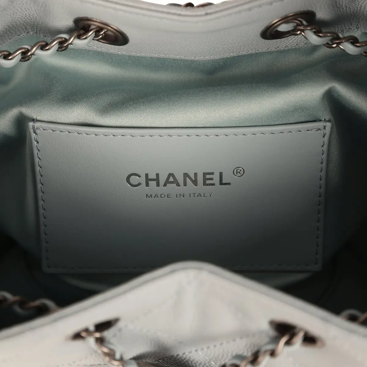 Chanel Chanel Mini 25 Hobo Bag Light Blue Caviar Aged Ruthenium Hardware | Thumbnail 9