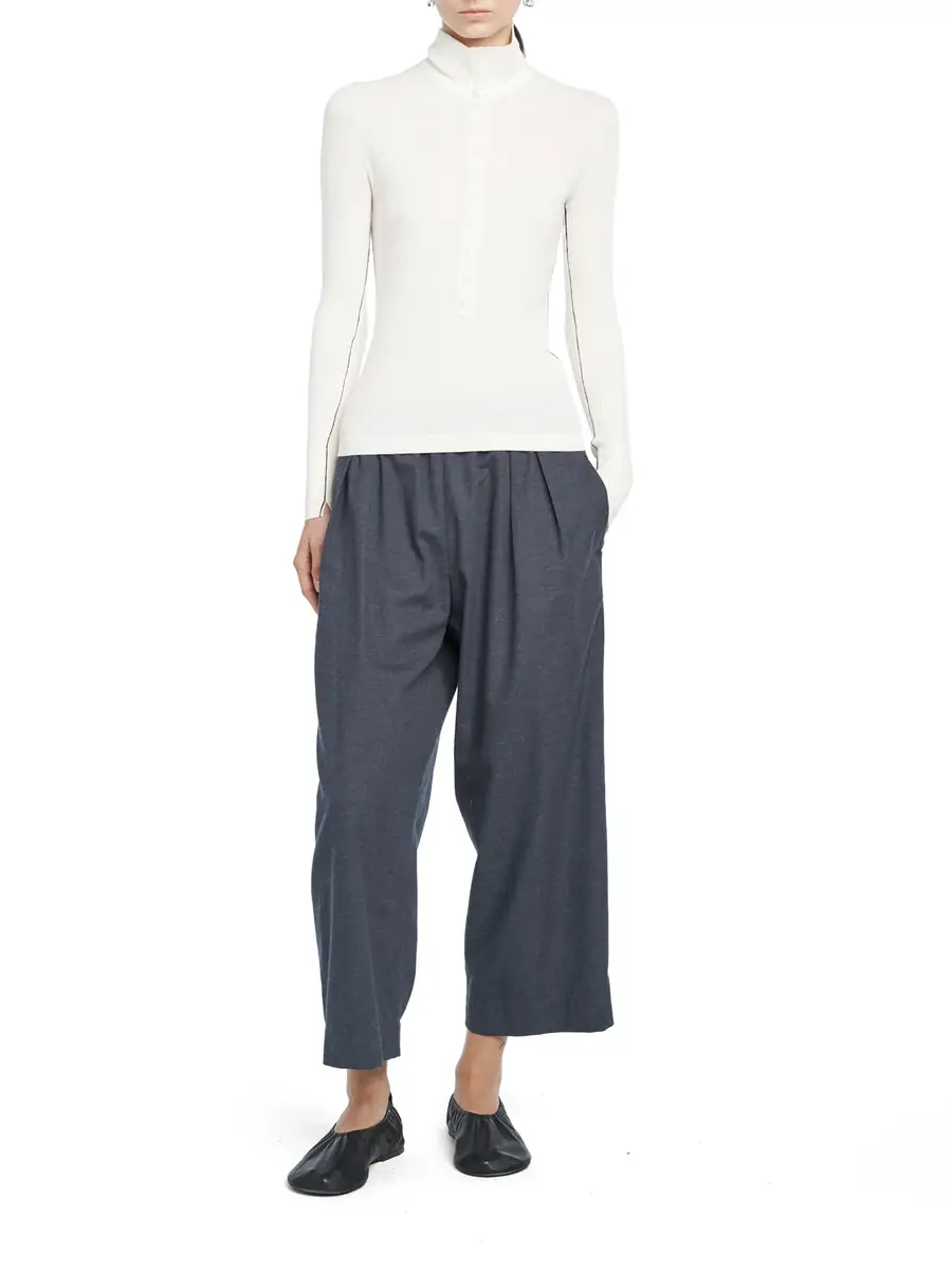 Maria McManus Merino Wool Long Sleeve Tiny Button Polo | Thumbnail 2 Maria McManus Merino Wool Long Sleeve Tiny Button Polo | Thumbnail 2