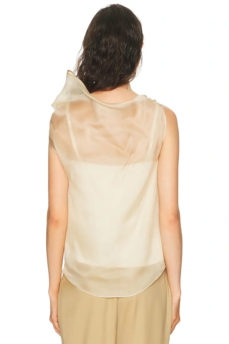 SEV High Neck Organza and Satin Lining Colum Top | Thumbnail 3 SEV High Neck Organza and Satin Lining Colum Top | Thumbnail 3