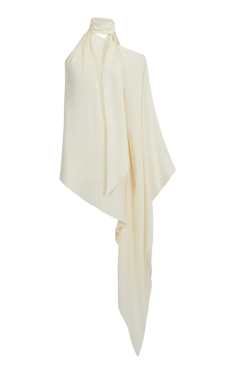 Taller Marmo Atlas Scarf-Neck Crepe Cady Mini Dress | Image 1 Taller Marmo Atlas Scarf-Neck Crepe Cady Mini Dress | Image 1