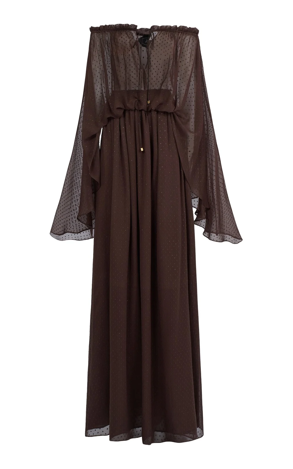 Ouarzazate Off-The-Shoulder Metallic Chiffon Maxi Dress Ouarzazate Off-The-Shoulder Metallic Chiffon Maxi Dress