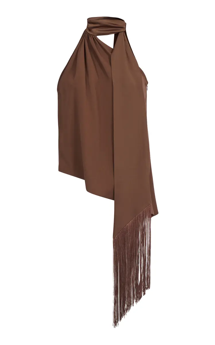 Taller Marmo Astor Scarf-Neck Crepe Cady Top