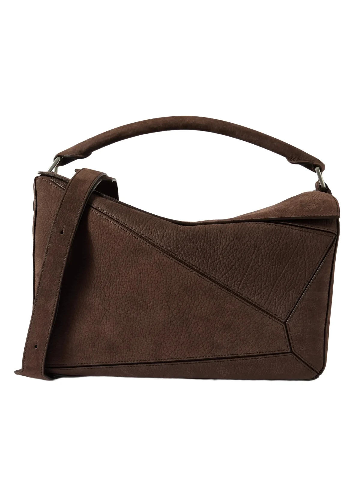 Puzzle Edge Large Logo-Debossed Nubuck Messenger Bag - Men