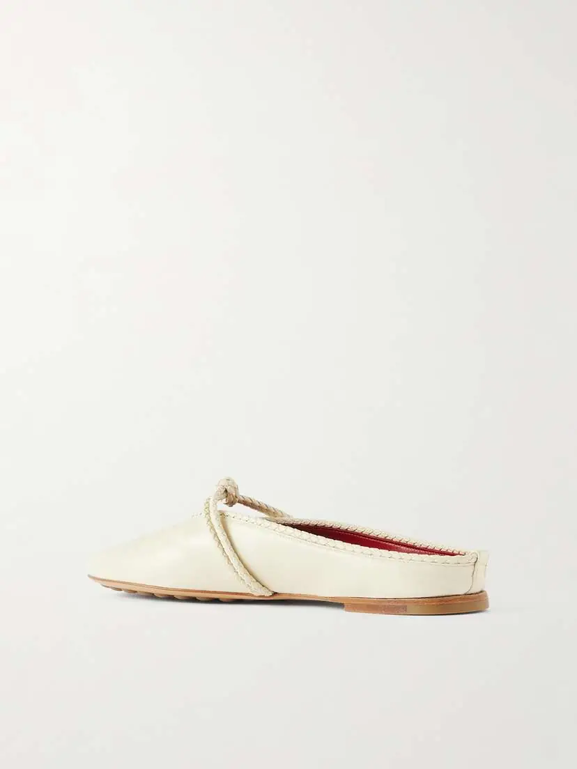 Bottega Veneta Rosa Intrecciato-trimmed Leather Mules | Thumbnail 3 Bottega Veneta Rosa Intrecciato-trimmed Leather Mules | Thumbnail 3