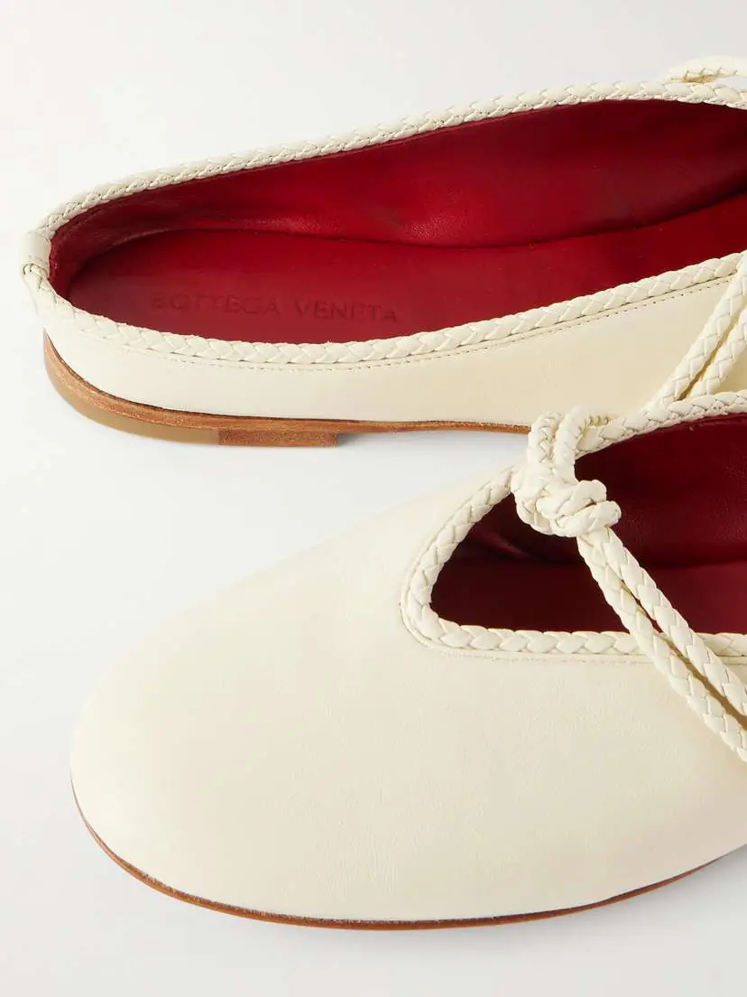 Bottega Veneta Rosa Intrecciato-trimmed Leather Mules | Thumbnail 4 Bottega Veneta Rosa Intrecciato-trimmed Leather Mules | Thumbnail 4