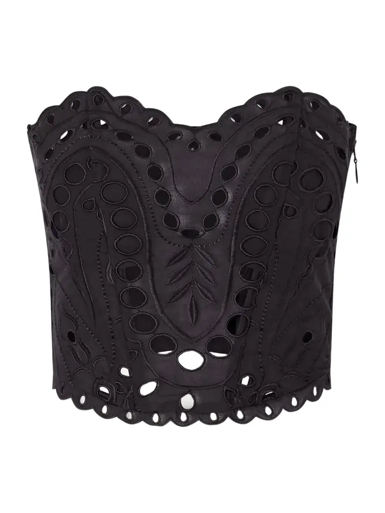 Charo Ruiz Kai Cropped Broderie Anglaise Cotton-blend Top | Image 1 Charo Ruiz Kai Cropped Broderie Anglaise Cotton-blend Top | Image 1