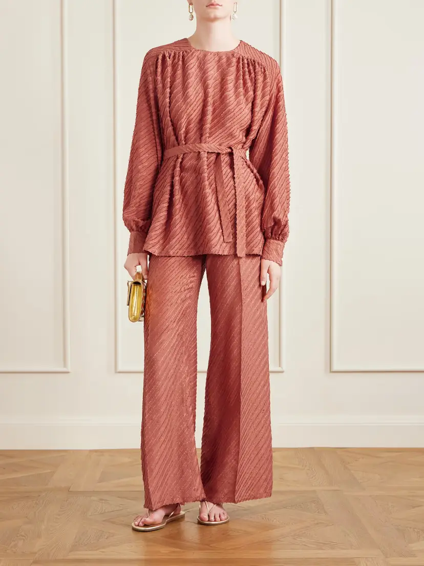 Giuliva Heritage Amanda Fringed Silk Wide-leg Pants | Thumbnail 2