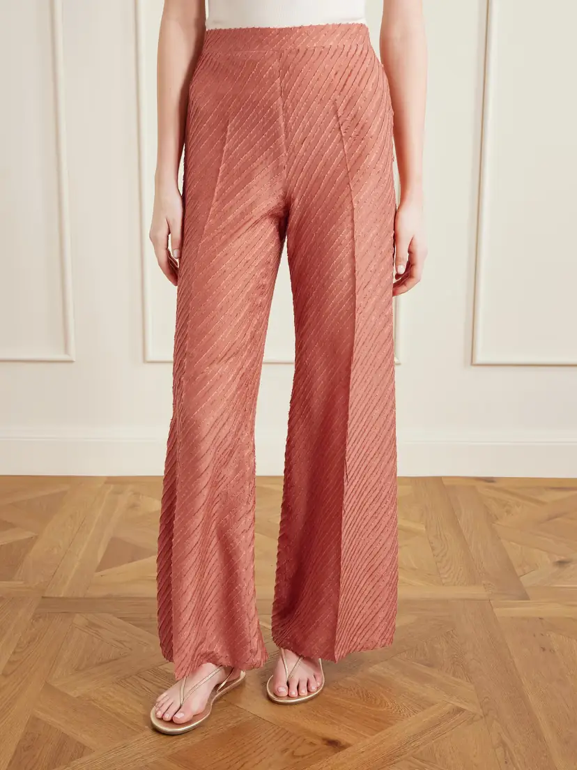 Giuliva Heritage Amanda Fringed Silk Wide-leg Pants | Thumbnail 3