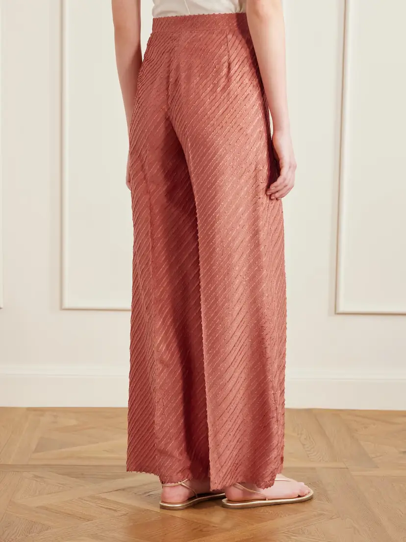 Giuliva Heritage Amanda Fringed Silk Wide-leg Pants | Thumbnail 4