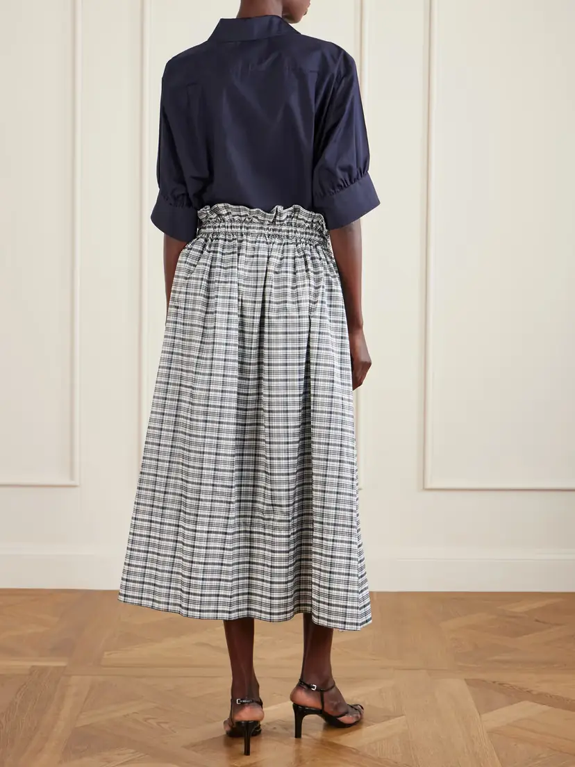 Jil Sander Checked Silk-blend Midi Skirt | Thumbnail 3