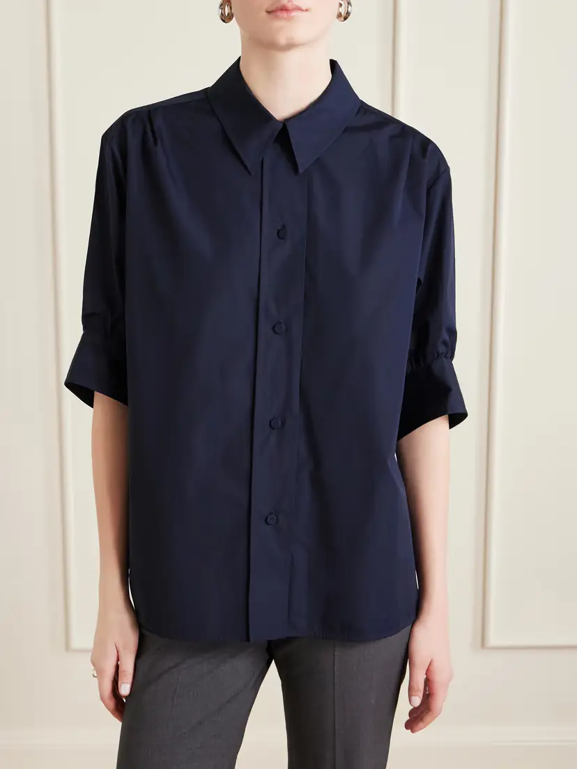 Jil Sander Gathered Cotton-poplin Shirt | Thumbnail 3 Jil Sander Gathered Cotton-poplin Shirt | Thumbnail 3