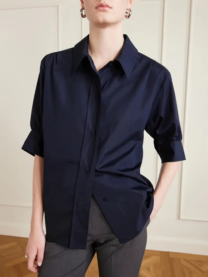 Jil Sander Gathered Cotton-poplin Shirt | Thumbnail 5 Jil Sander Gathered Cotton-poplin Shirt | Thumbnail 5