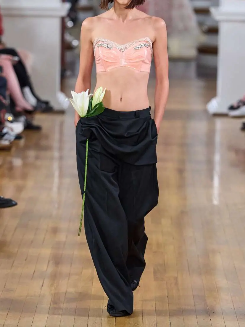 Simone Rocha Gathered Crepe Wide-leg Pants | Thumbnail 5 Simone Rocha Gathered Crepe Wide-leg Pants | Thumbnail 5
