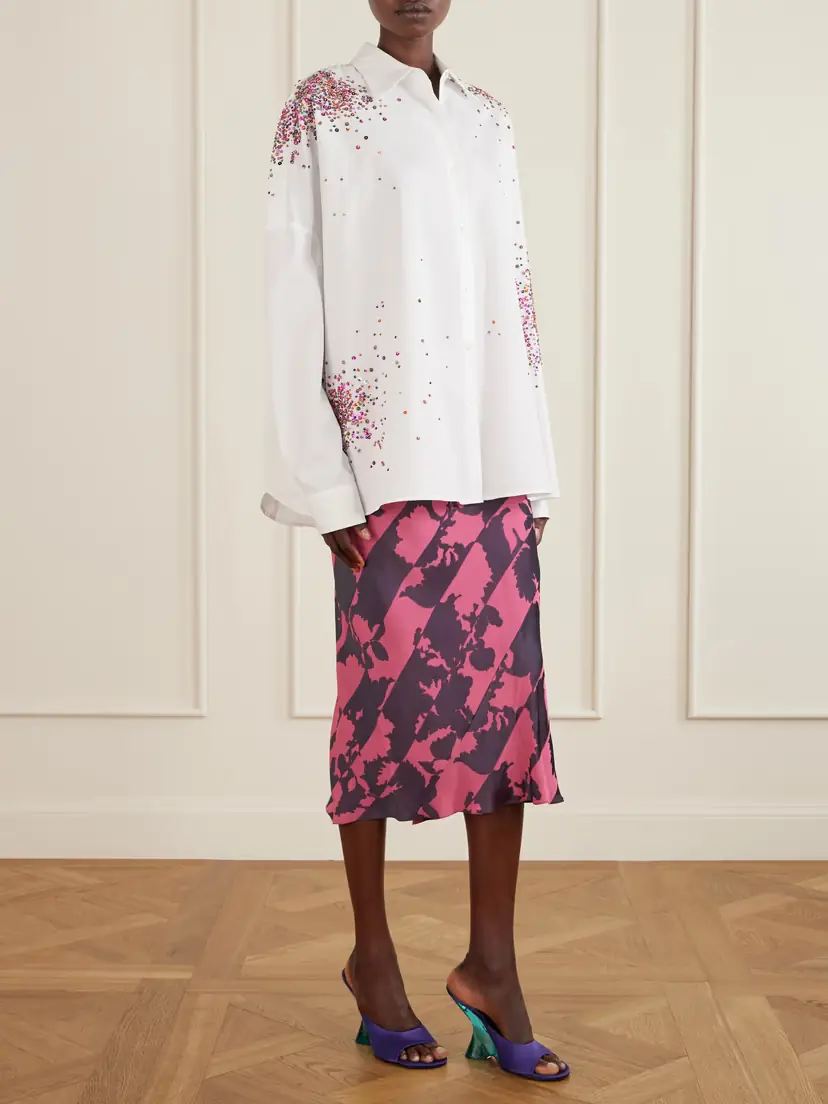 Dries Van Noten Paneled Floral-print Satin Midi Skirt | Thumbnail 2