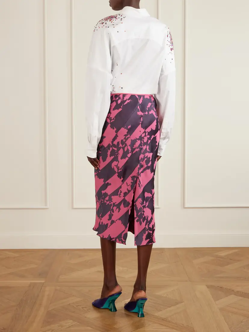 Dries Van Noten Paneled Floral-print Satin Midi Skirt | Thumbnail 3