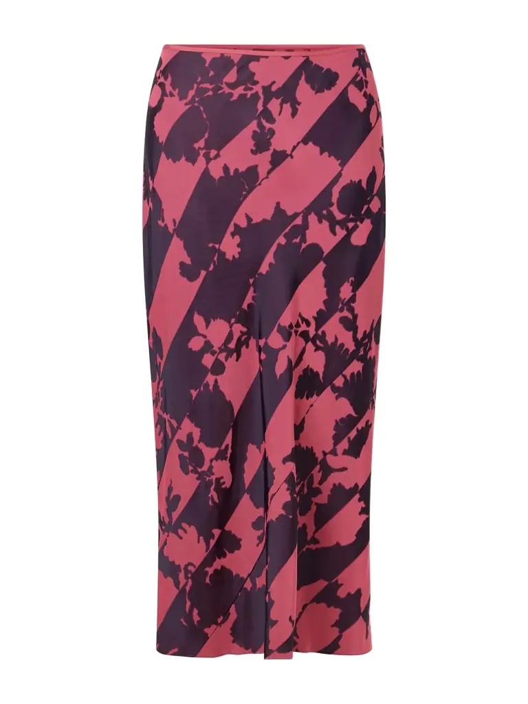 Paneled Floral-print Satin Midi Skirt Paneled Floral-print Satin Midi Skirt
