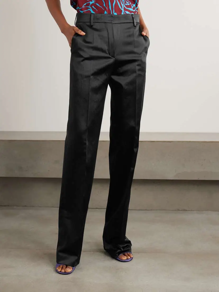 Dries Van Noten Washed Cotton-blend Satin Slim-leg Pants | Thumbnail 3 Dries Van Noten Washed Cotton-blend Satin Slim-leg Pants | Thumbnail 3