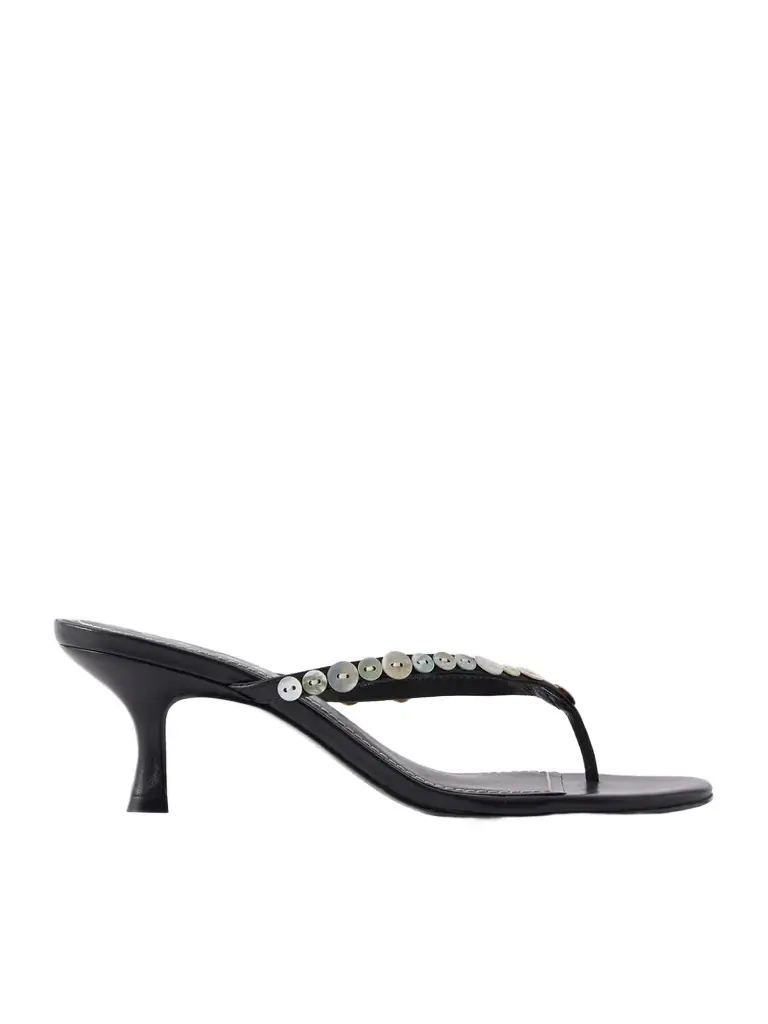 Freja Button-embellished Leather Sandals