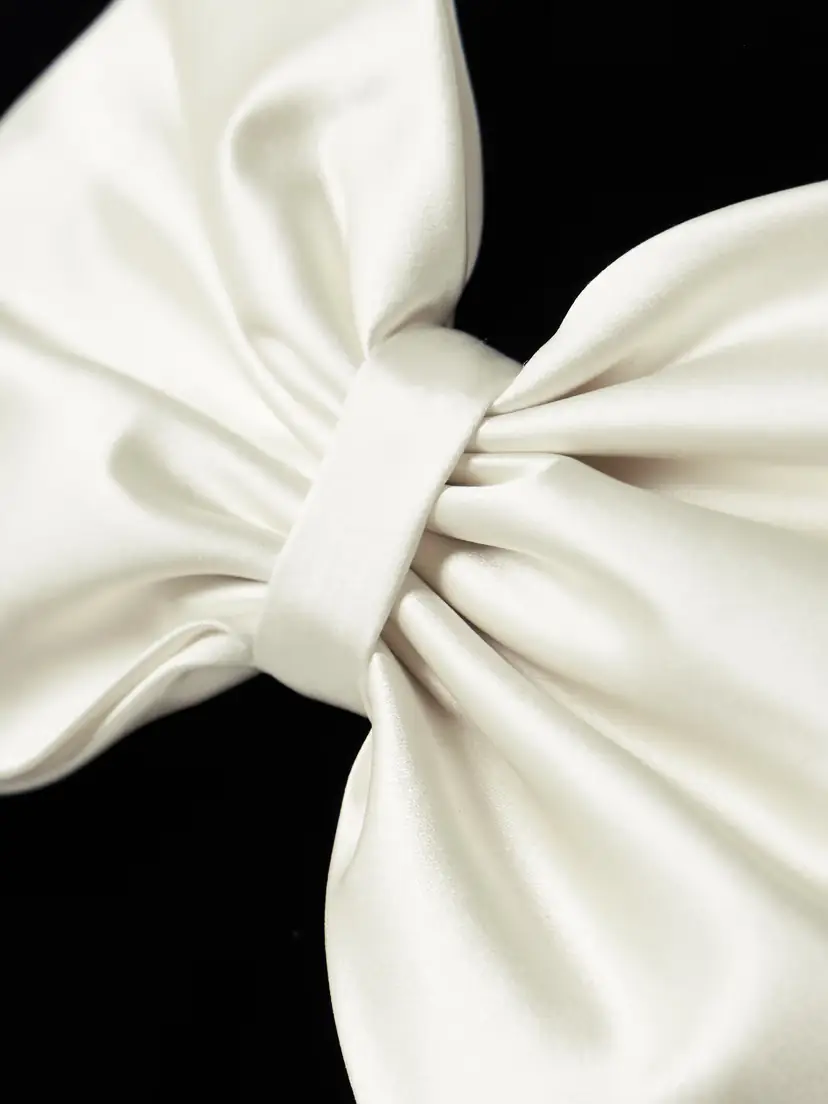 Alessandra Rich Strapless Bow-embellished Duchesse Satin-trimmed Velvet Gown | Thumbnail 4 Alessandra Rich Strapless Bow-embellished Duchesse Satin-trimmed Velvet Gown | Thumbnail 4